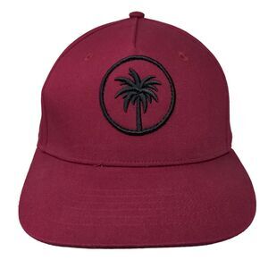 Palm Tree Snapback Hat Red One Size Embroidered Adjustable Dreamland